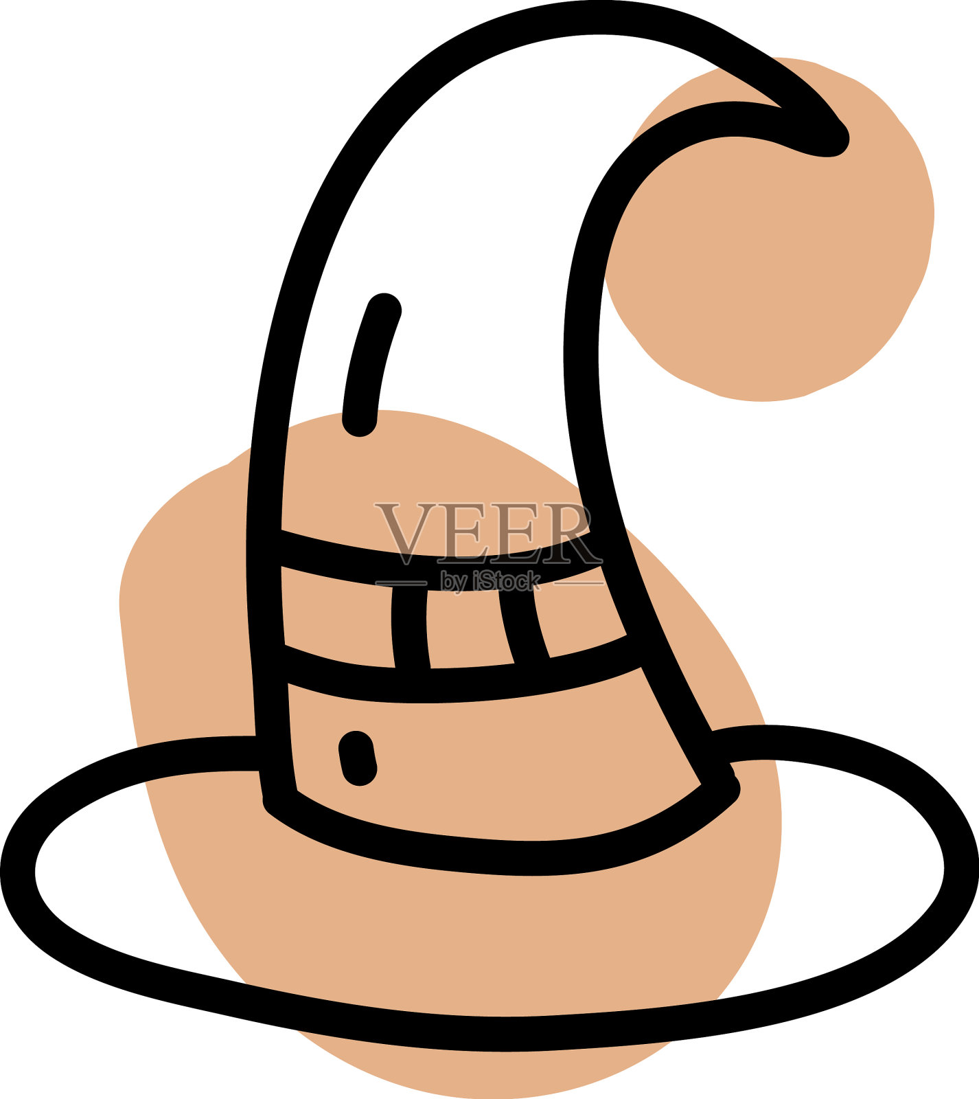 白色背景上的万圣节帽子设计元素图片