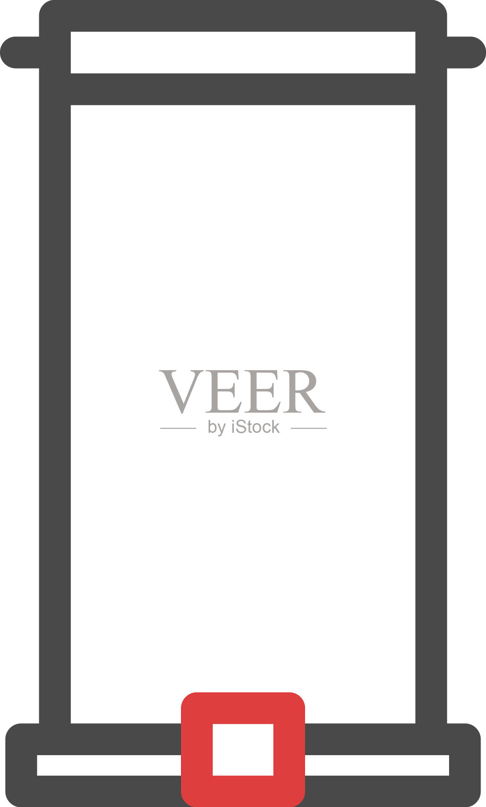 白色背景上的办公室垃圾桶插画图片素材