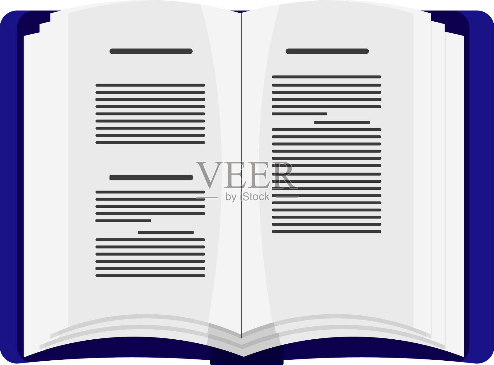 白底蓝书插画图片素材