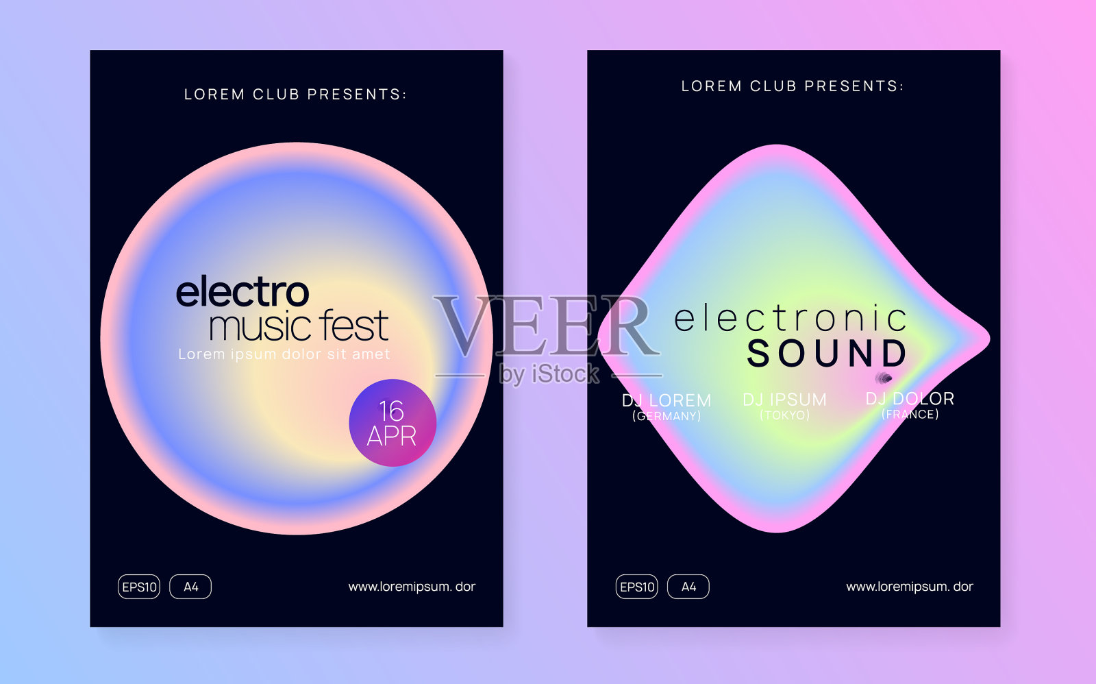 夏季节日传单和音乐海报设计模板素材