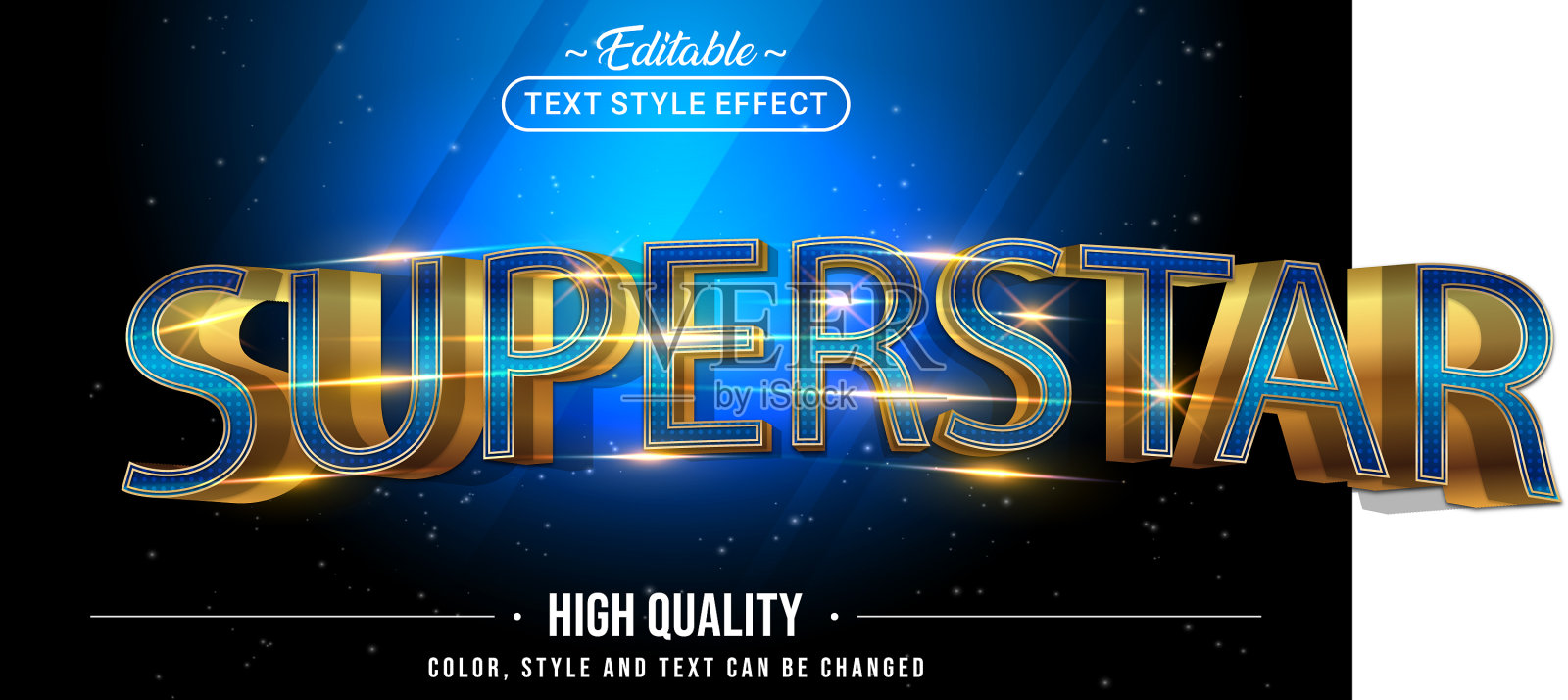可编辑的文本风格效果-超级巨星的文本风格插画图片素材