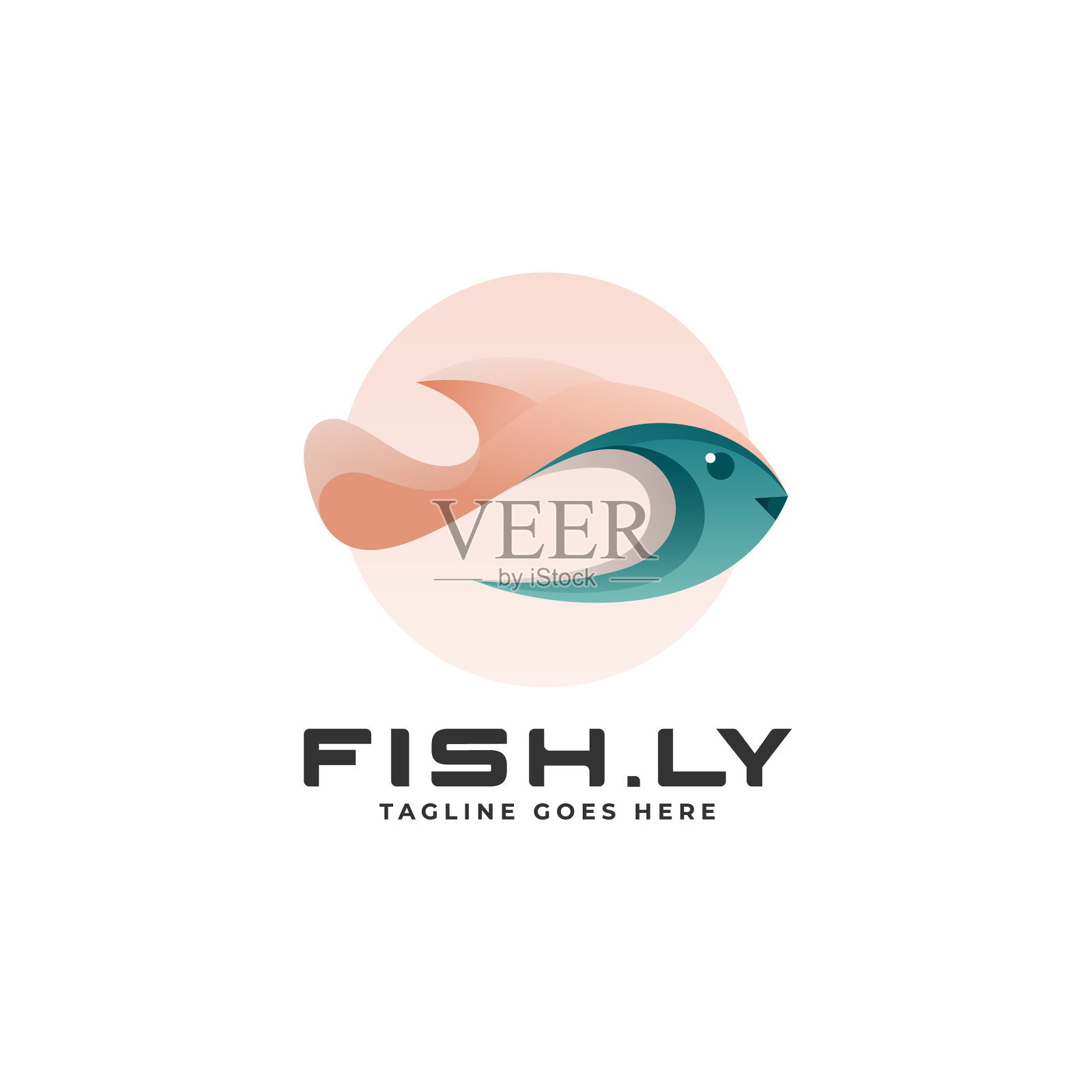 标志鱼渐变彩色风格插画图片素材