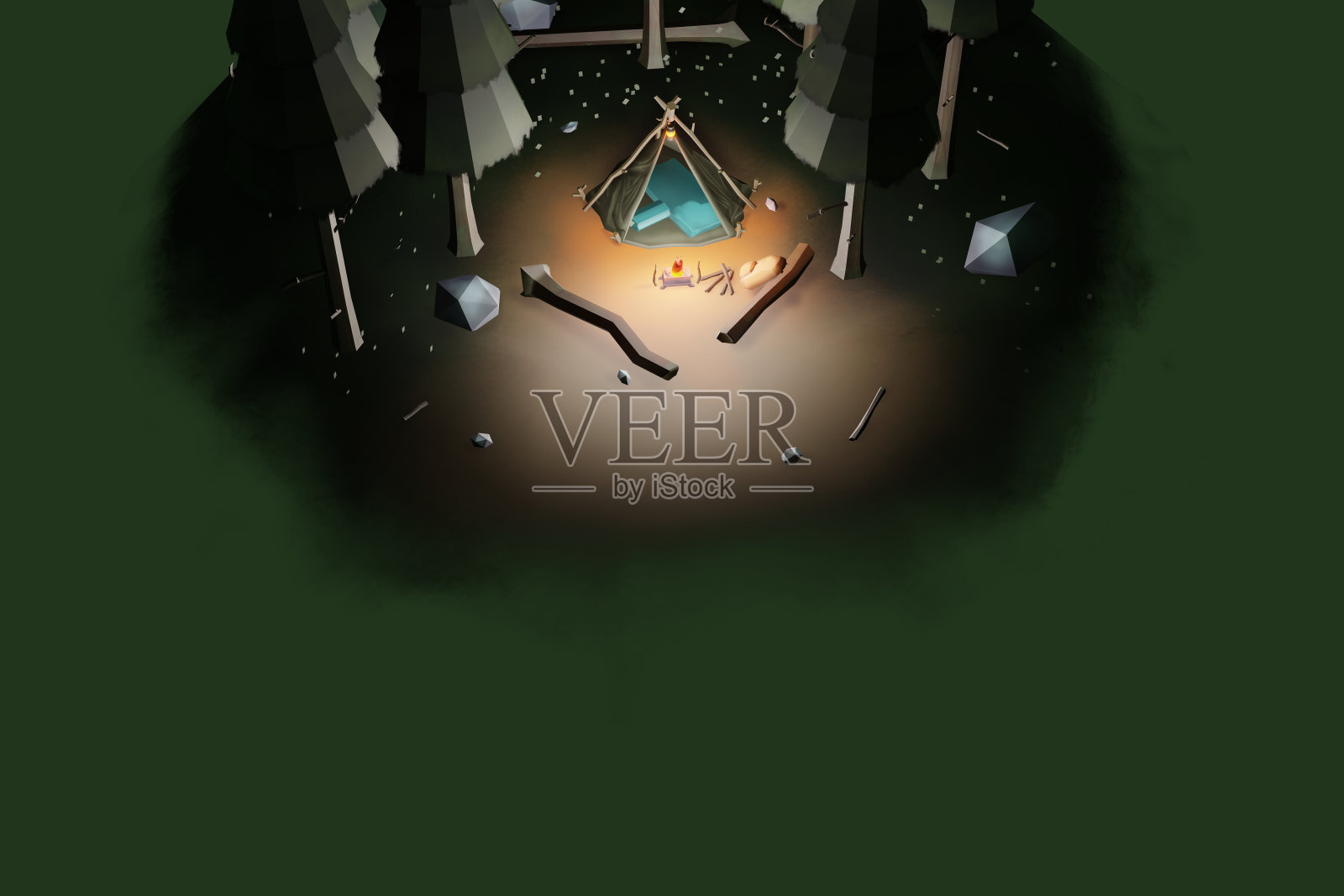 手工diy露营帐篷插画图片素材