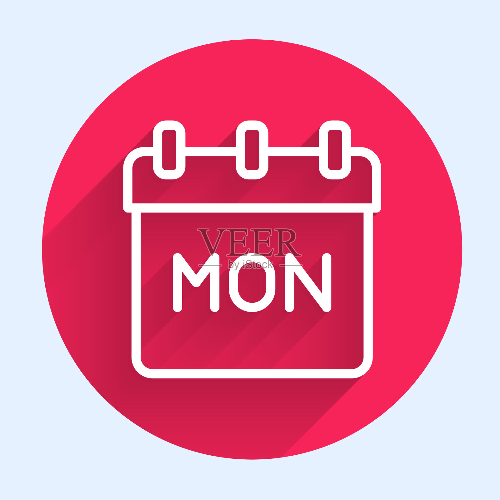 白线日历图标孤立与长阴影插画图片素材