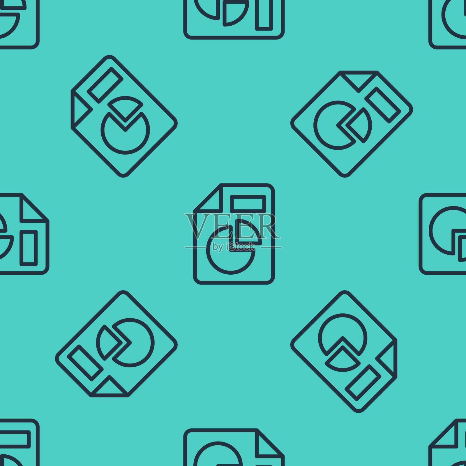 与图表图标隔离的黑线文档图标素材