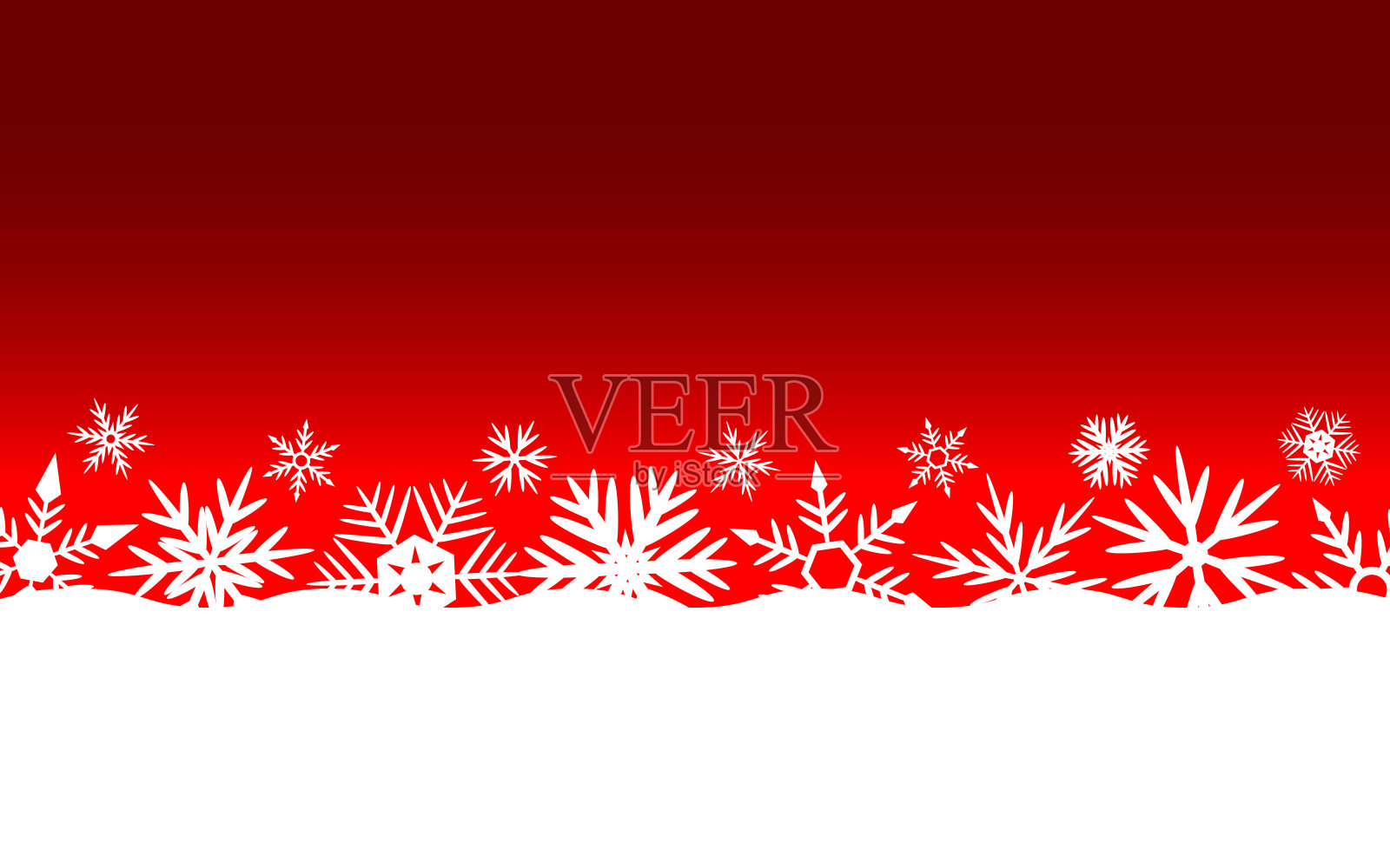 圣诞节红色背景下有雪花。插画图片素材