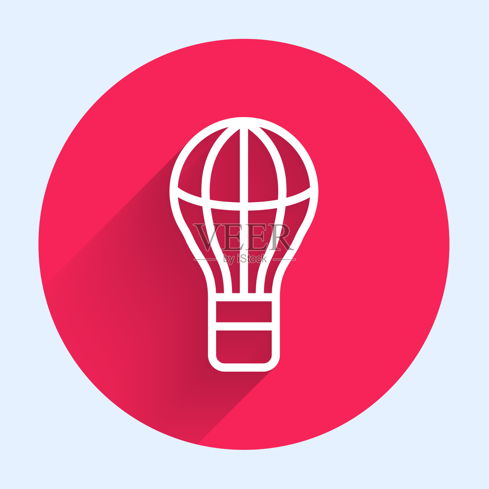 白线热气球图标孤立与长图标素材