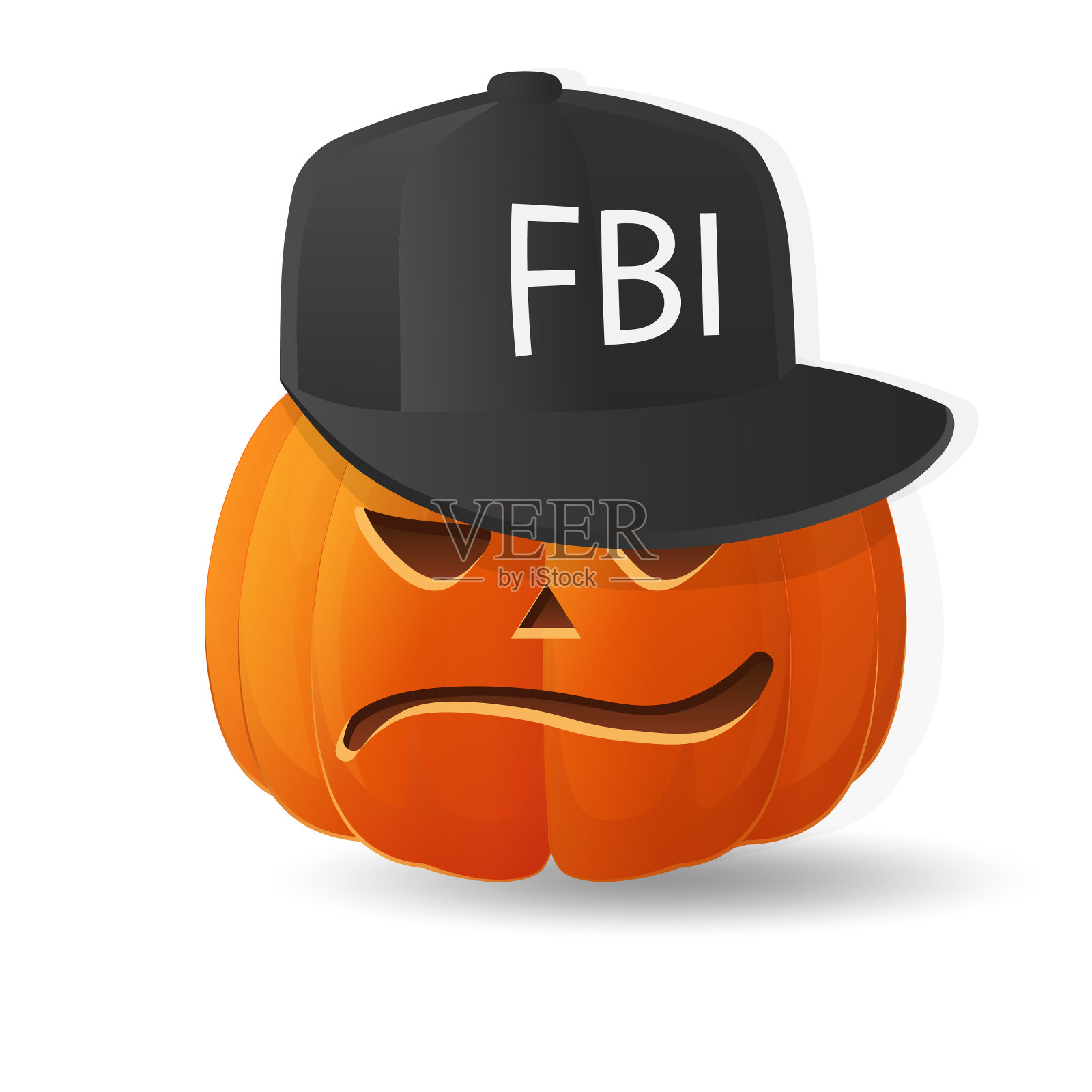 万圣节可怕的橙色南瓜节日卡通概念设计元素图片