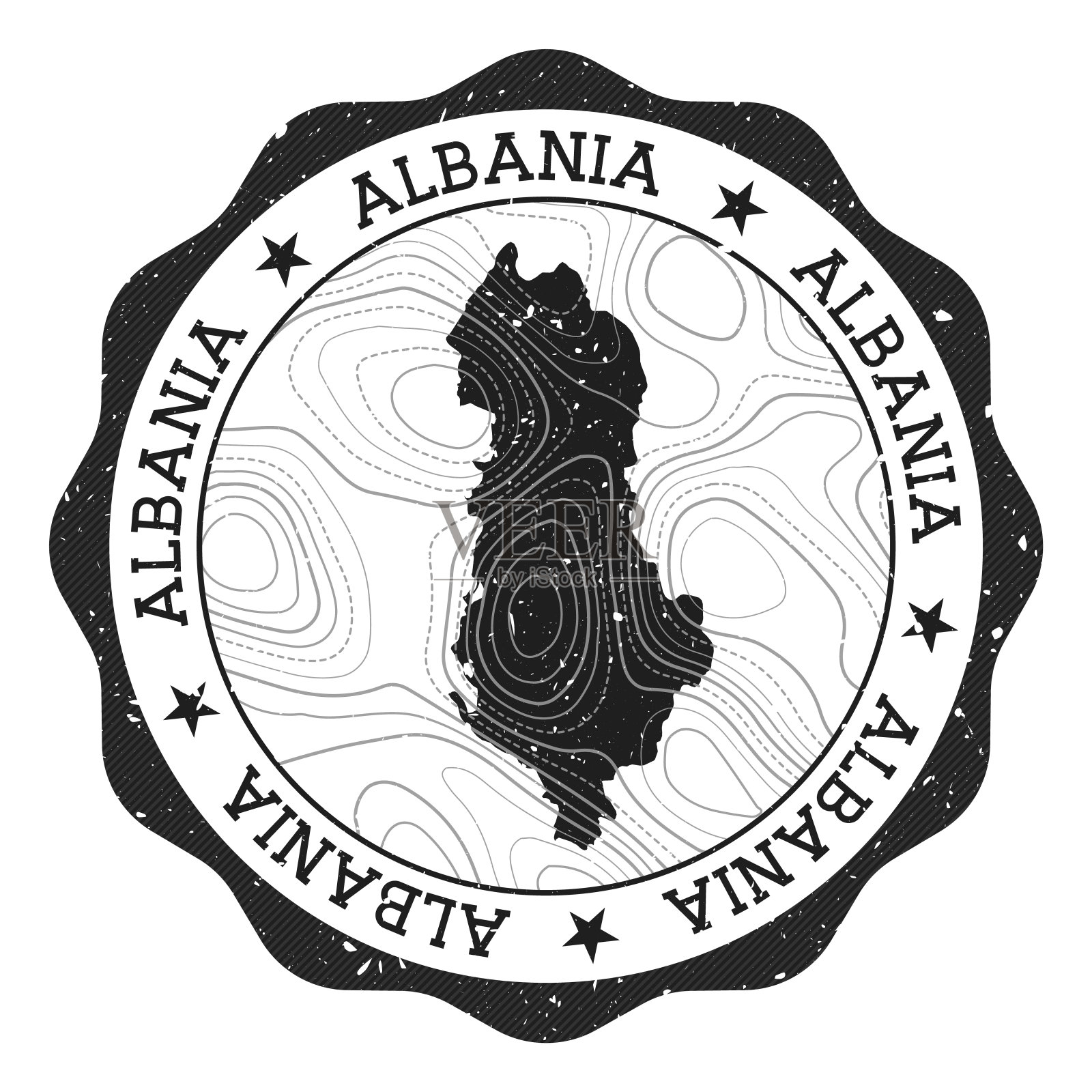 阿尔巴尼亚户外邮票。插画图片素材