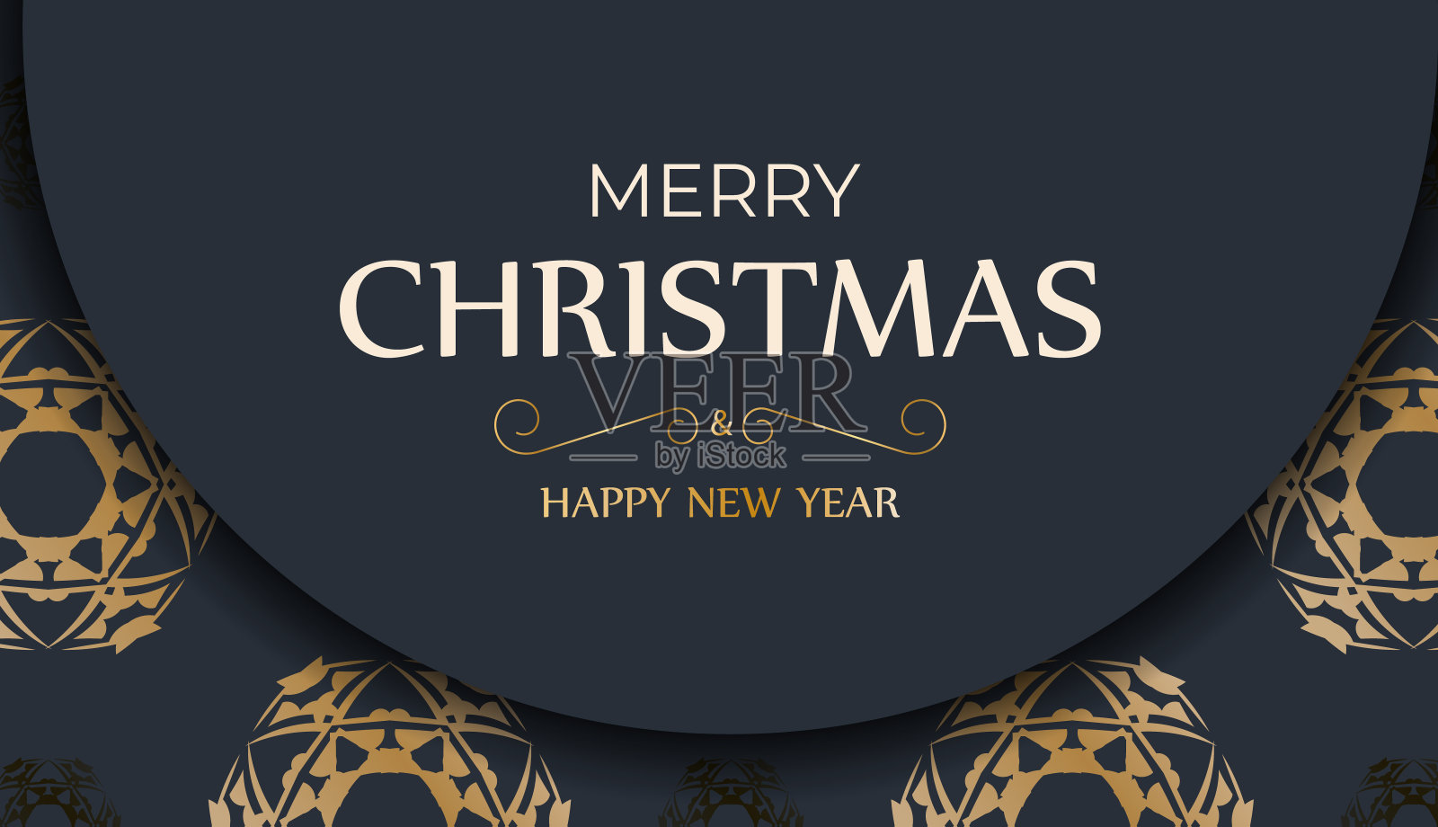 小册子模板圣诞快乐深蓝色豪华黄金饰品设计模板素材