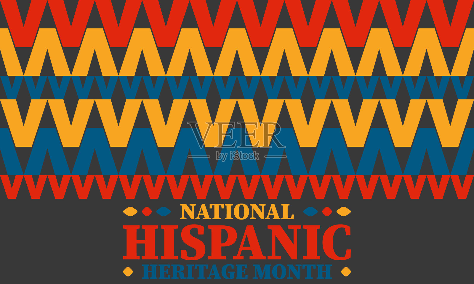 美国国家西班牙传统月。每年的九月和十月庆祝。拉丁美洲和西班牙民族文化。国家织物纹理。传统节日和游行。海报矢量插图插画图片素材