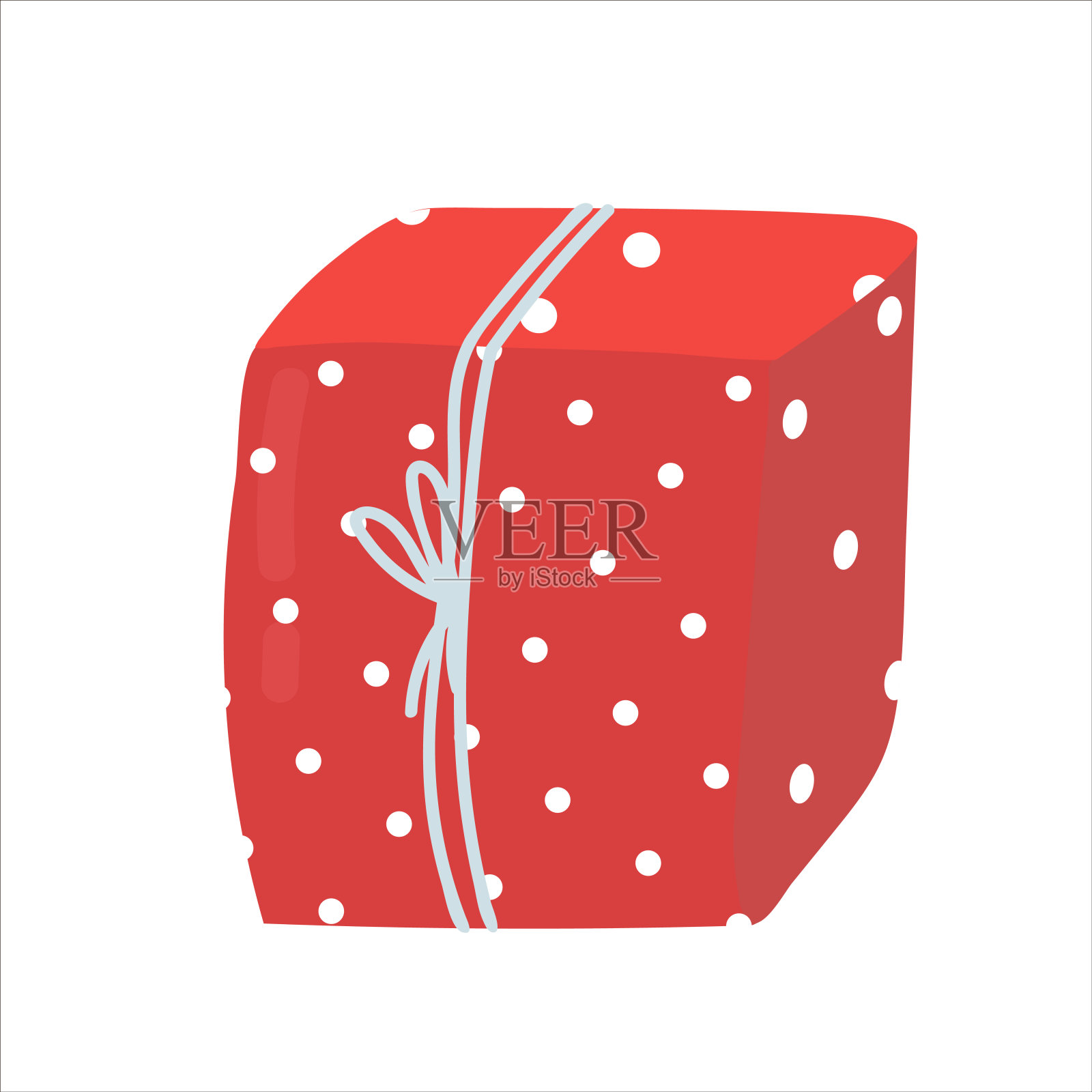 介绍说明。红色的礼物在白色的生日，节日的孩子，新年在手绘斯堪的纳维亚风格。平插画图片素材