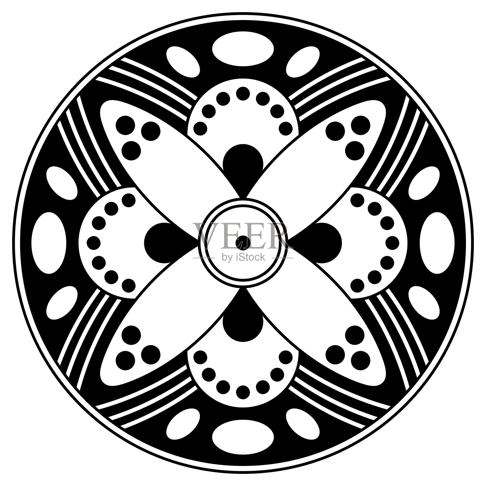 着色书用曼陀罗矢量素材，印度图案插画图片素材