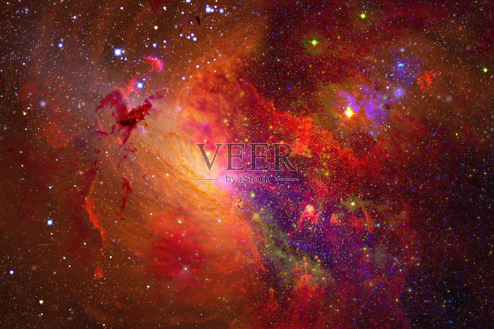 太空中有星系和夜空中的星星照片摄影图片