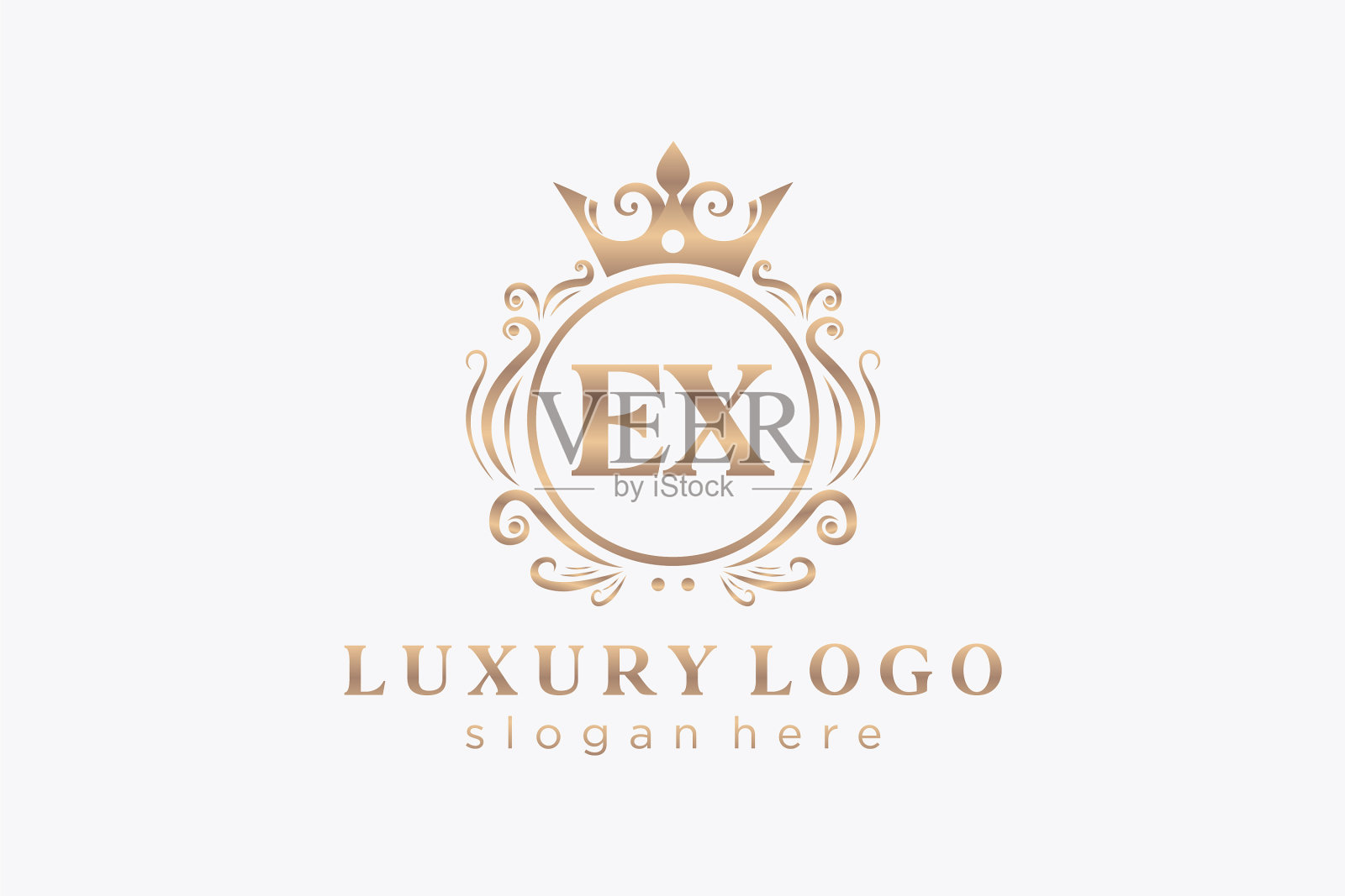 首字母皇家豪华标志模板在插画图片素材