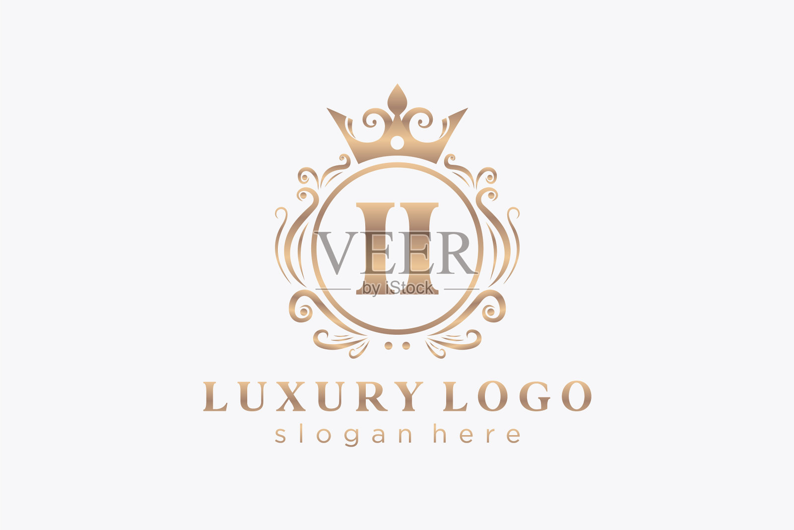 首字母ii皇家奢侈标志模板中插画图片素材