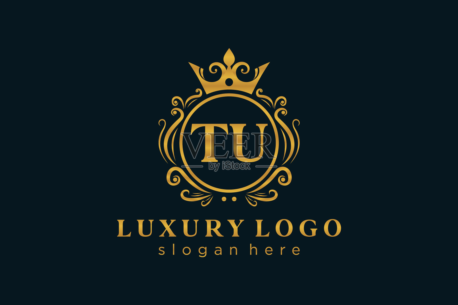 首字母tu皇家豪华标志模板在插画图片素材