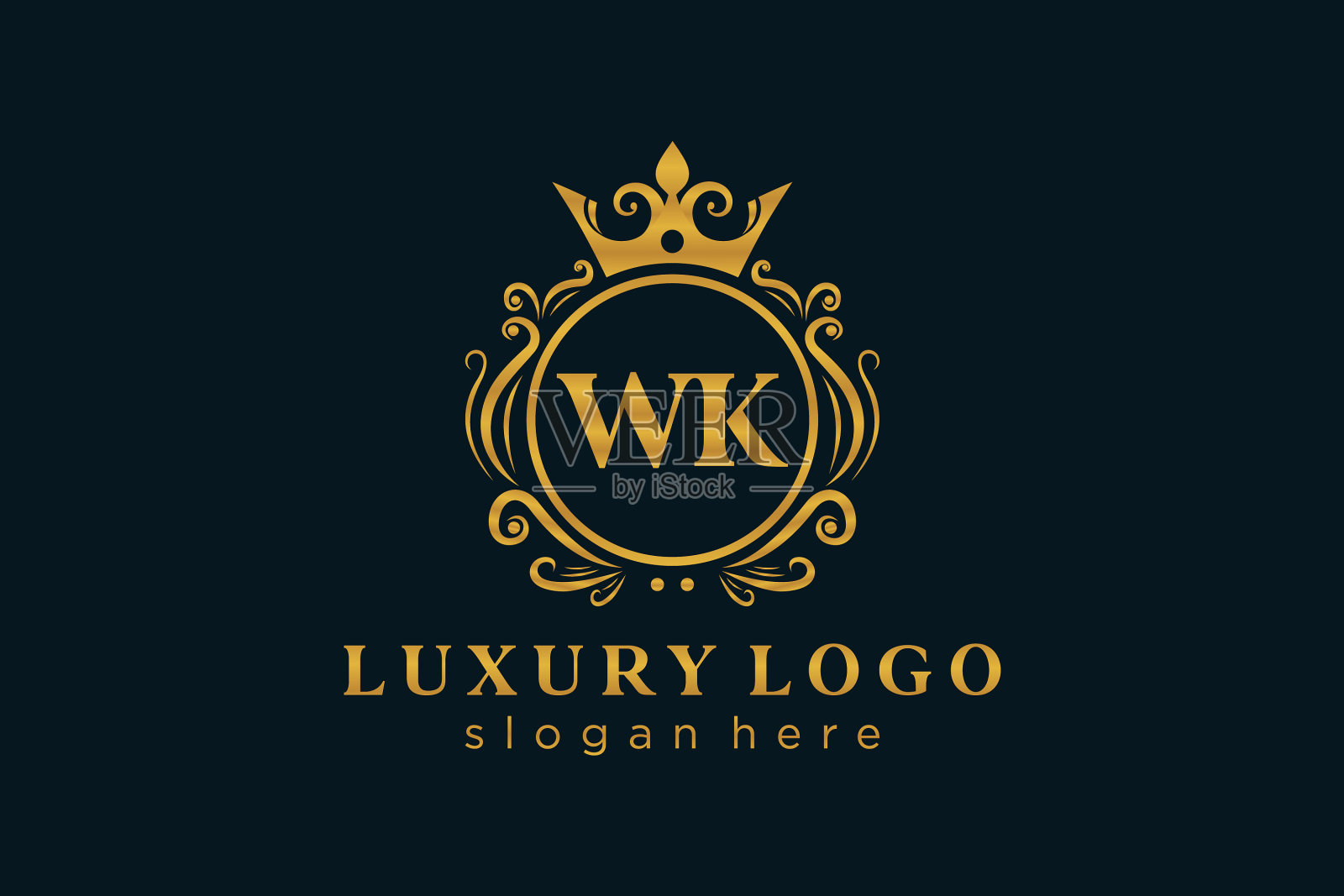 首周信皇家奢侈标志模板插画图片素材