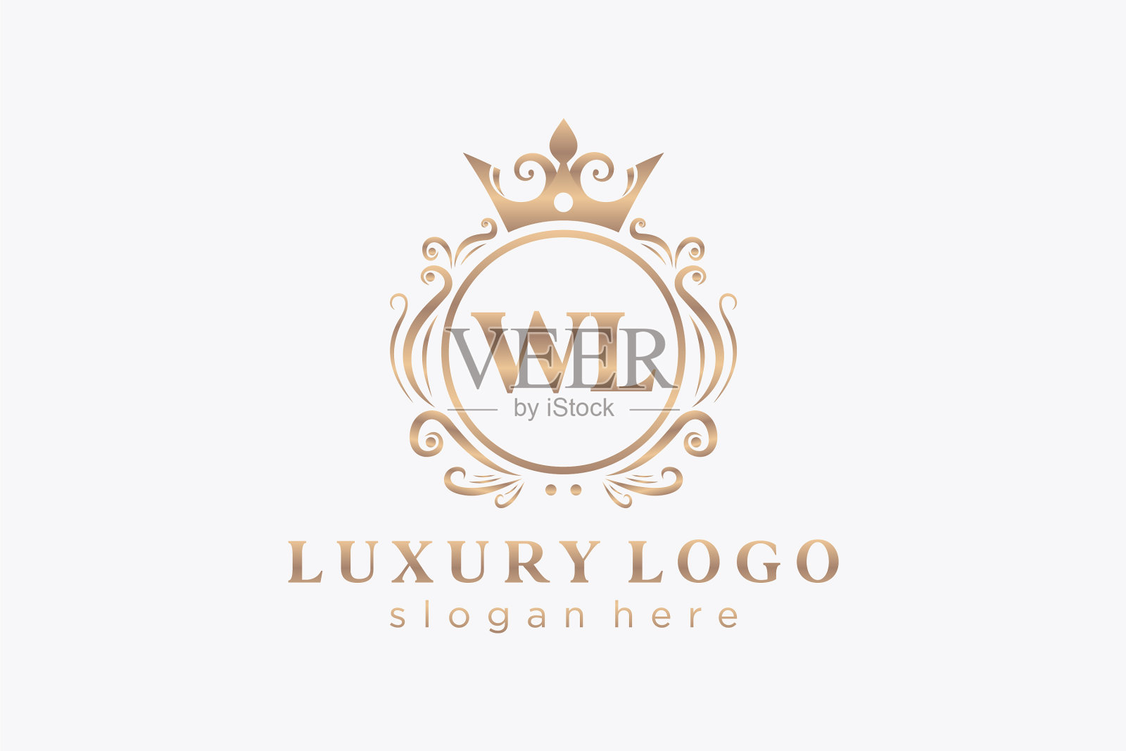 首字母西城皇家豪华标志模板插画图片素材