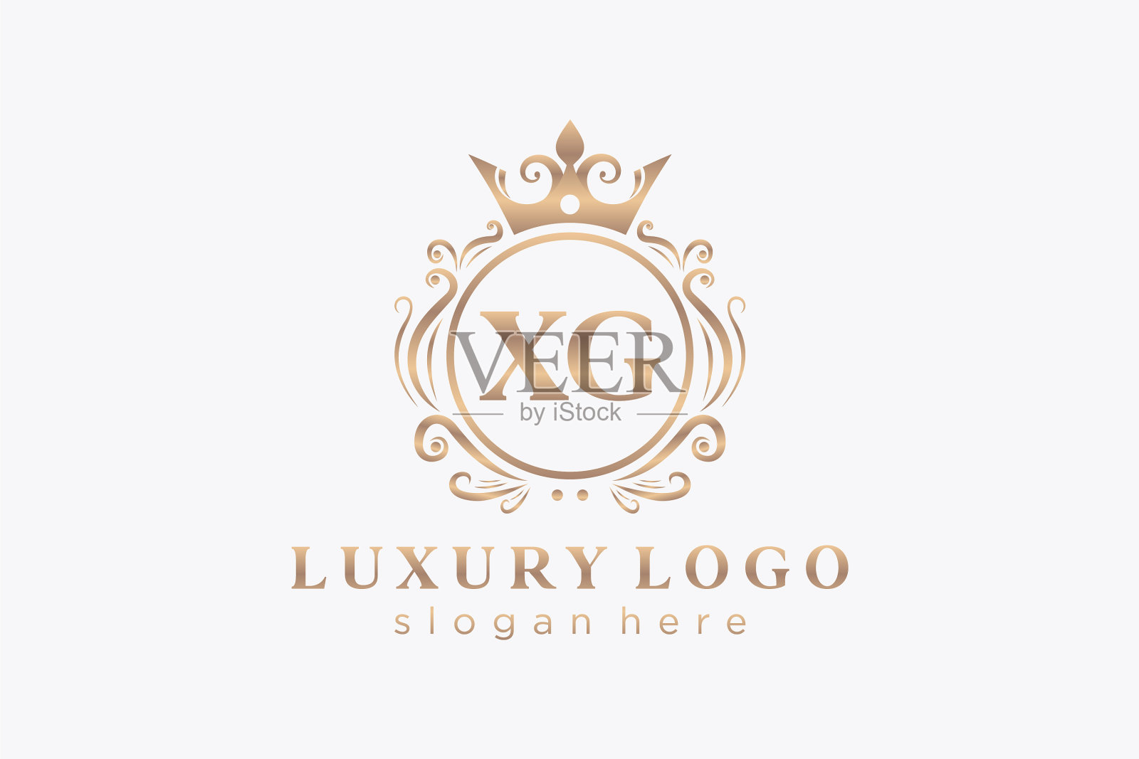 最初的xg字母皇家奢侈标志模板插画图片素材