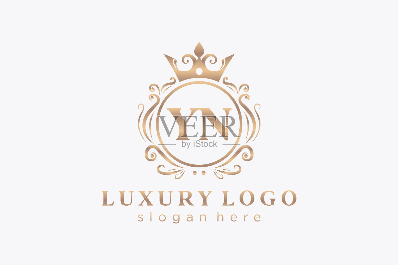 首字母yn皇家奢侈标志模板插画图片素材