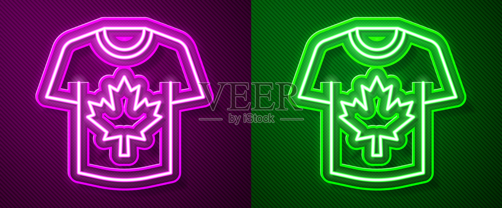 发光的霓虹灯线曲棍球球衣图标孤立上插画图片素材