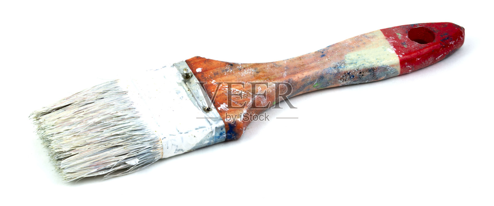 在白色背景上使用旧的画笔照片摄影图片