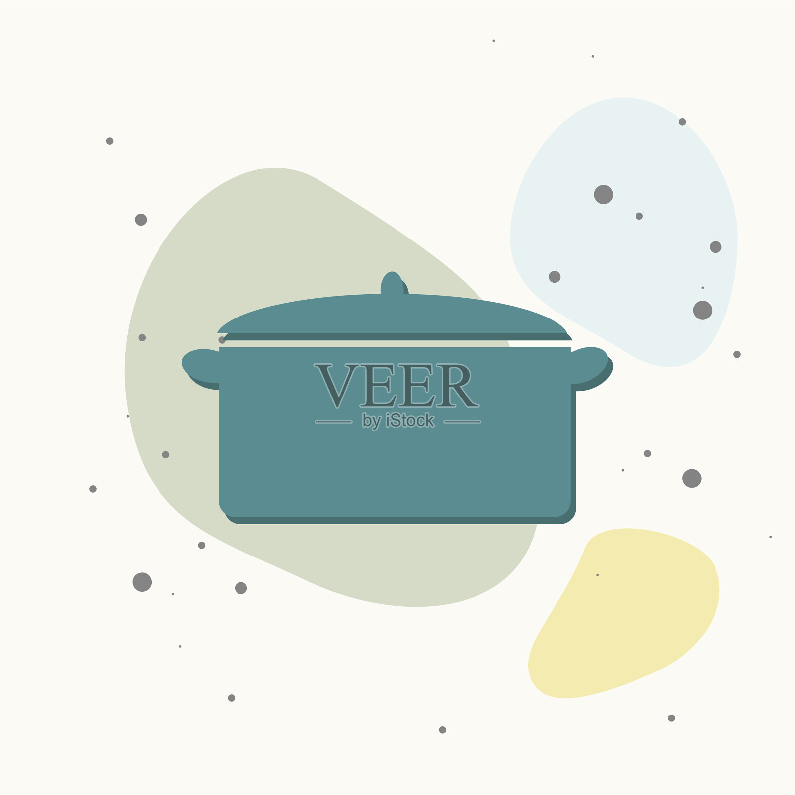 图标锅上的烹饪五彩缤纷插画图片素材