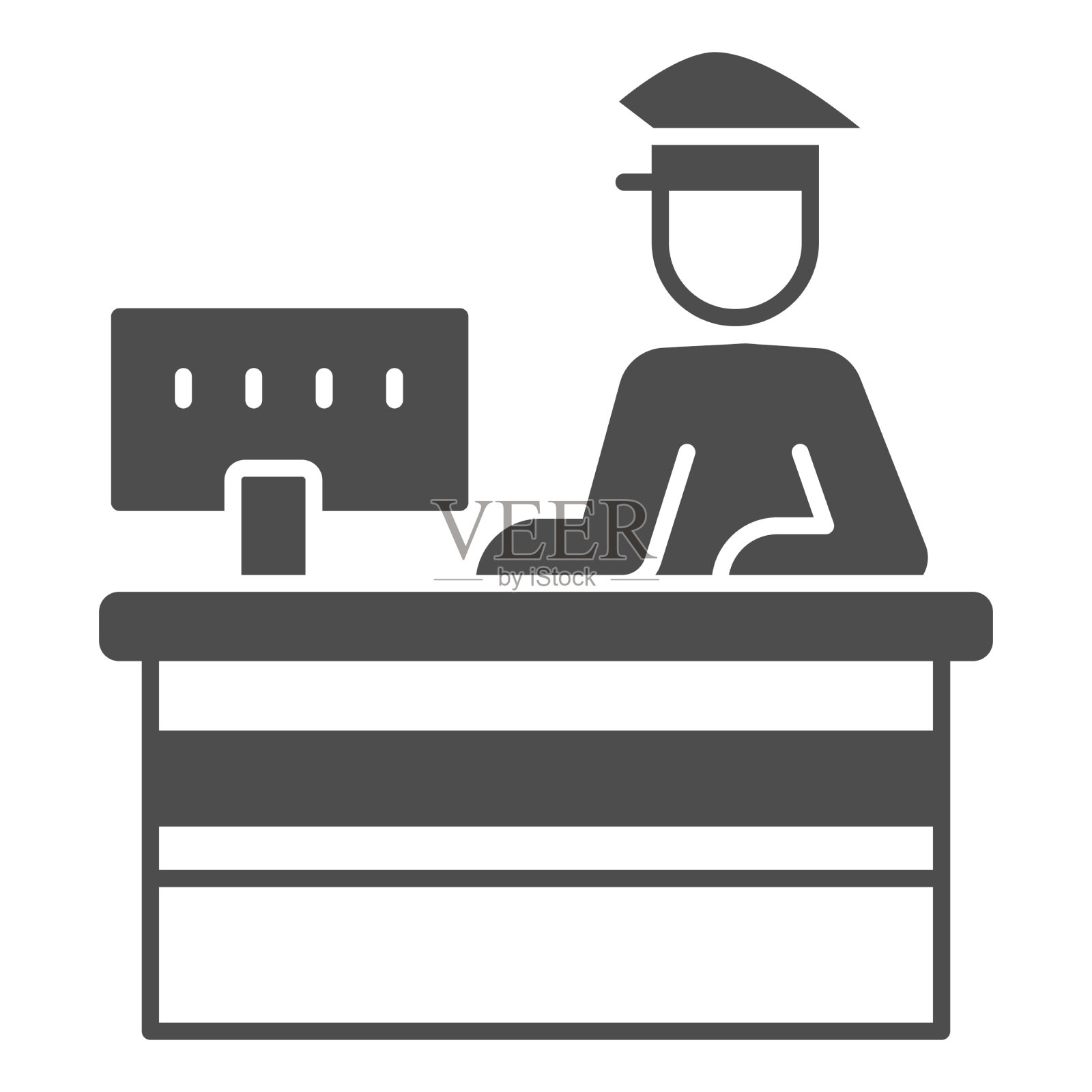 海关人员在接待solid icon安全插画图片素材