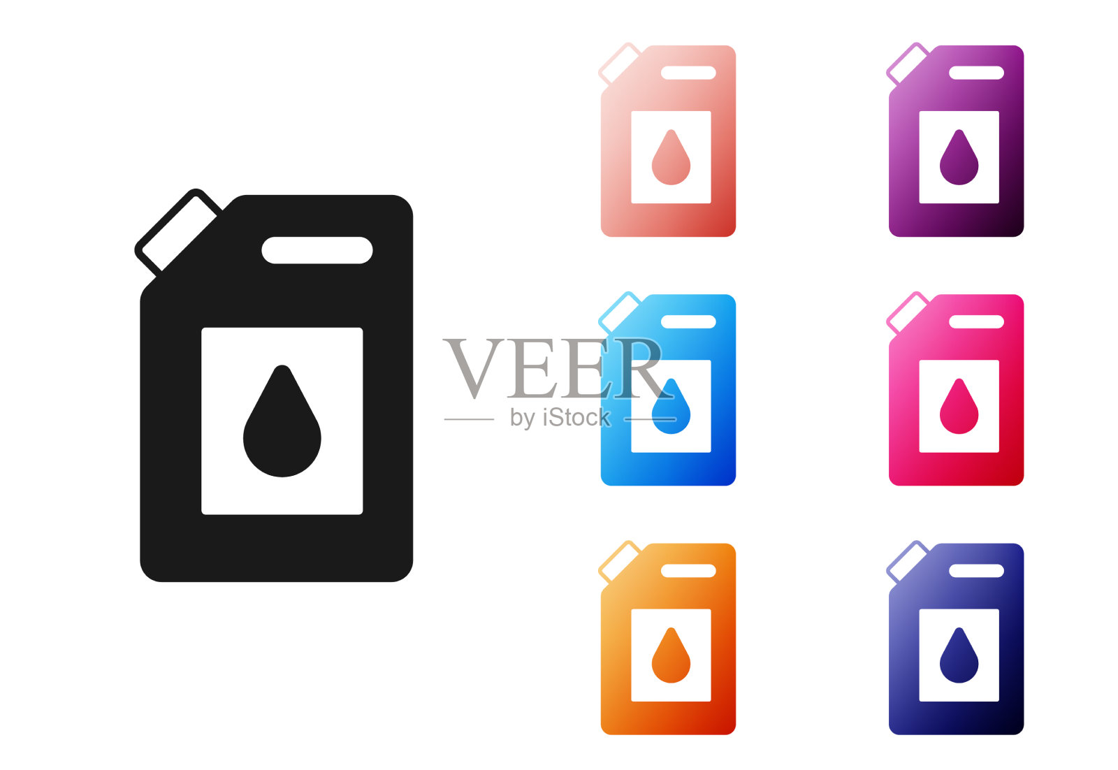 黑色圆筒电机机油图标隔离图标素材