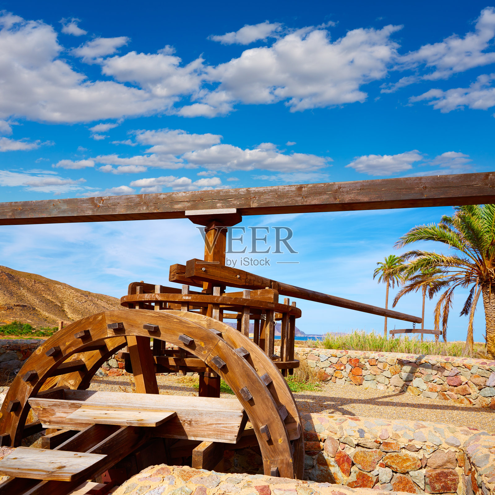 卡波德加塔的阿尔梅里亚水轮照片摄影图片