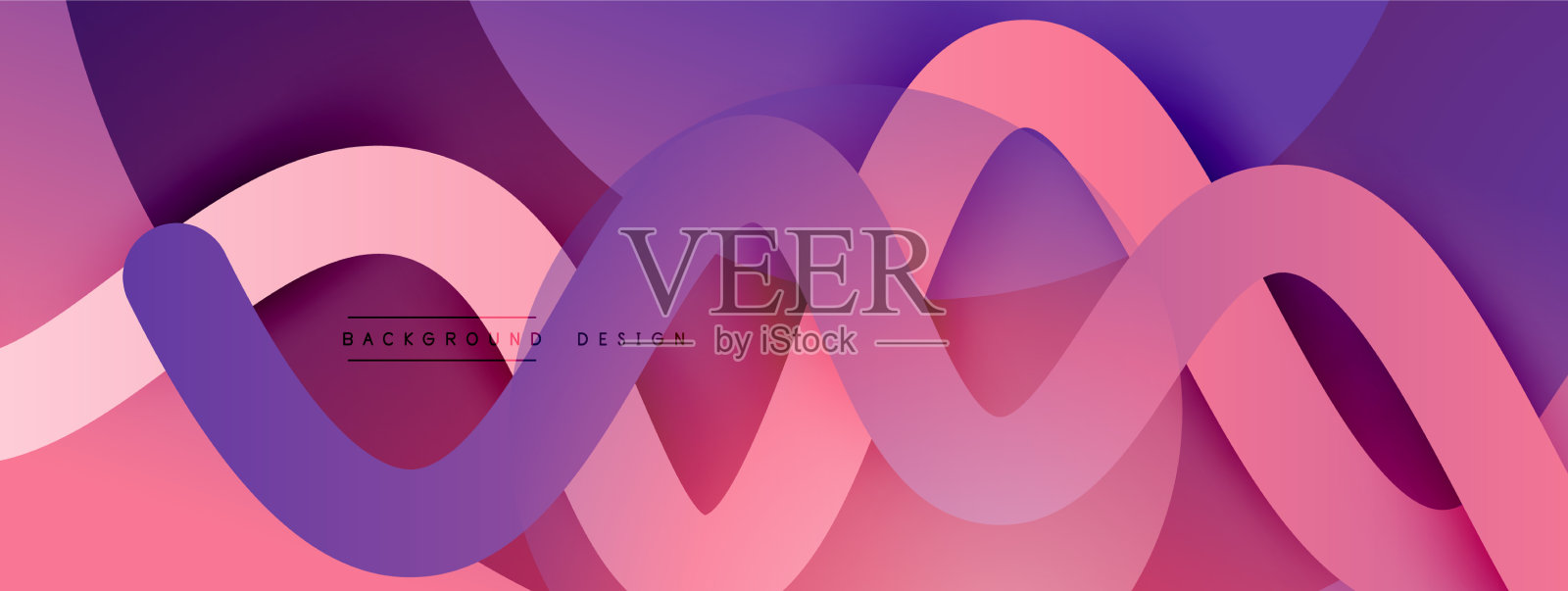 抽象梯度背景与波浪线插画图片素材