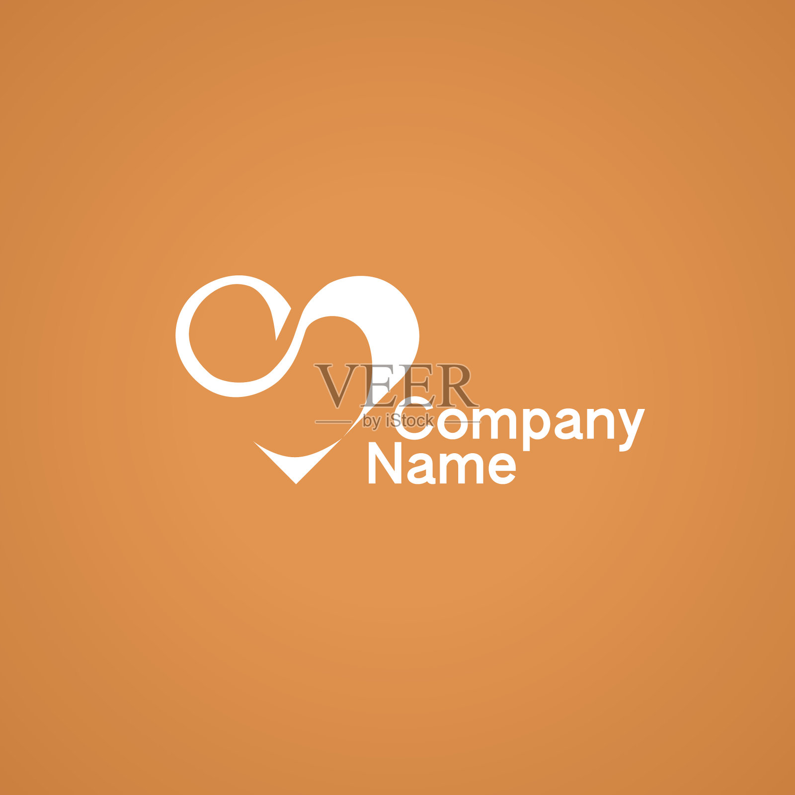 心形的字母标志设计插画图片素材