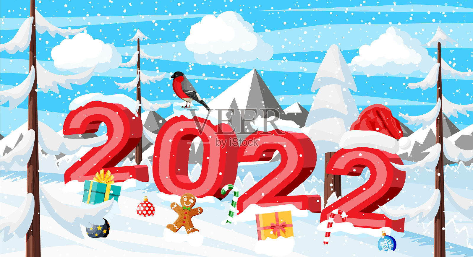 冬季圣诞背景插画图片素材