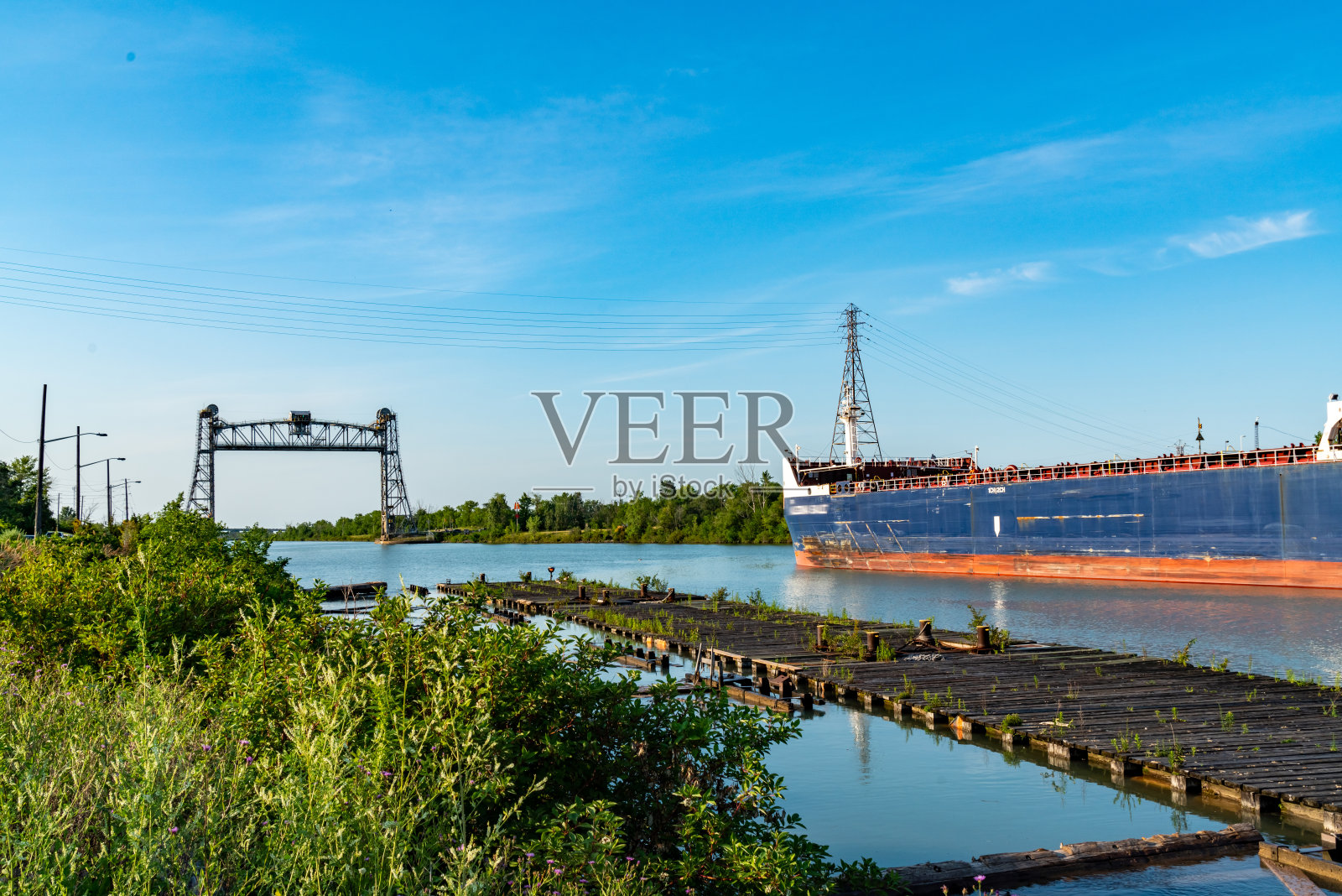 加拿大圣凯瑟琳，阿兰堡的韦兰运河和双飞行锁照片摄影图片