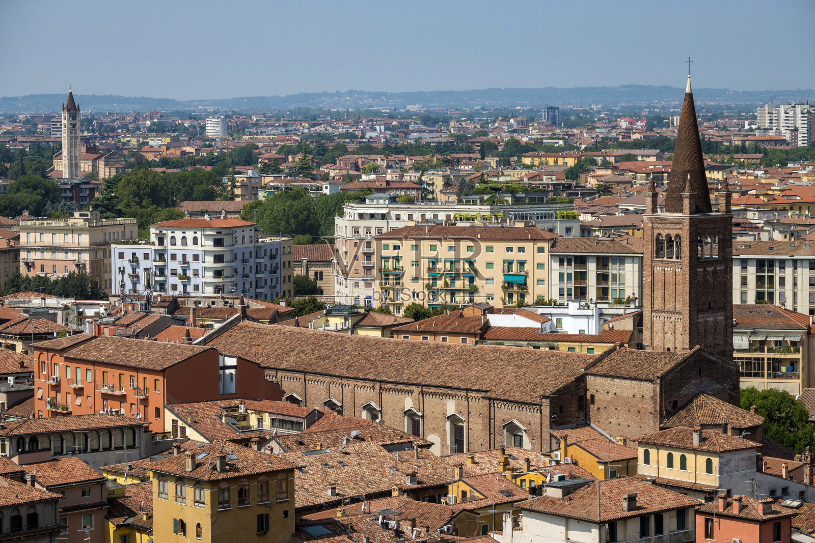 维罗纳老城鸟瞰图照片摄影图片