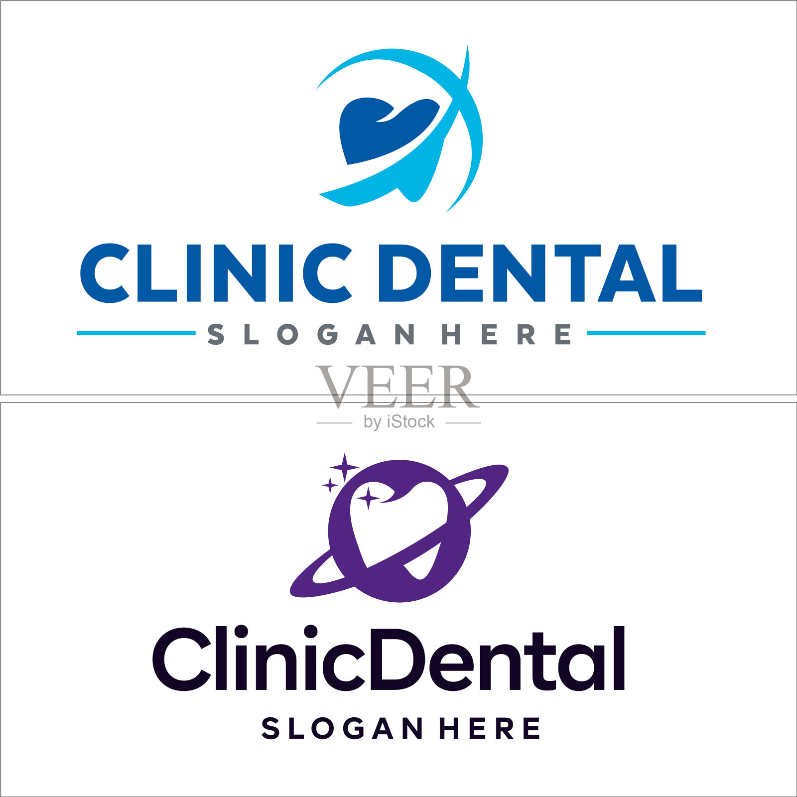 牙科诊所牙齿图标标志设计插画图片素材