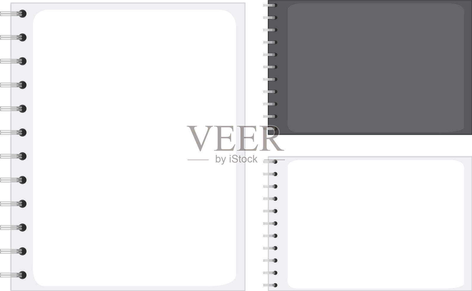 一套空白笔记本孤立插画图片素材