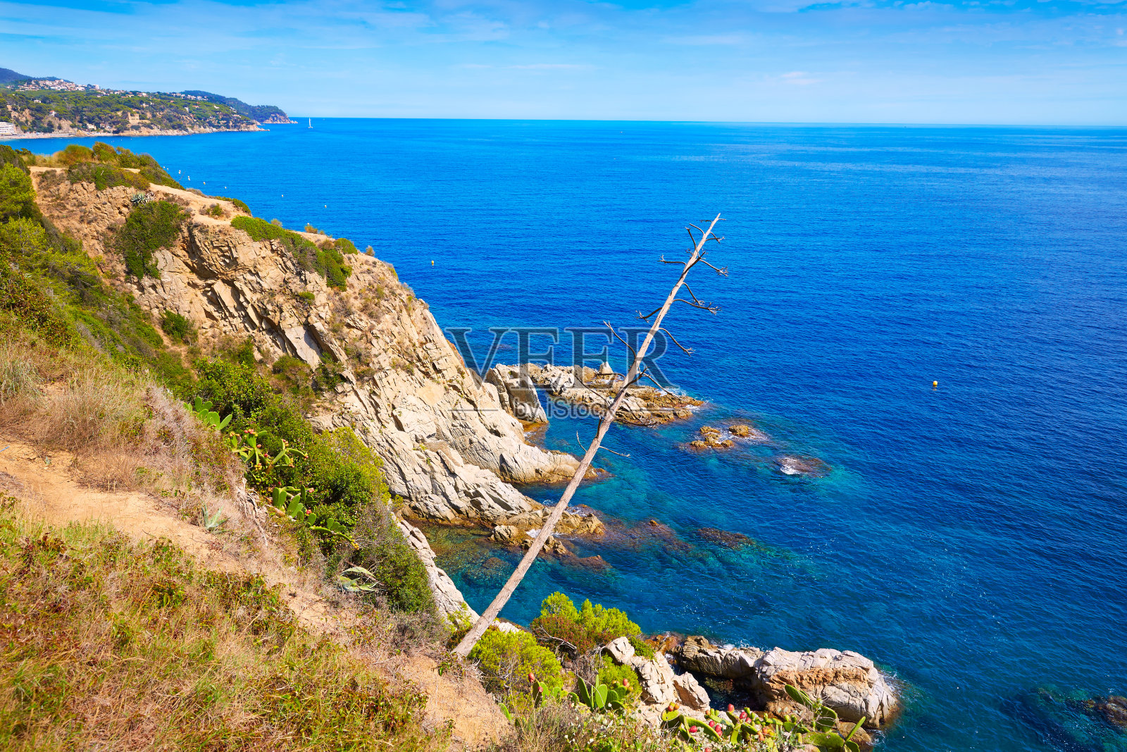 布拉瓦海岸海滩 Lloret de Mar 加泰罗尼亚西班牙照片摄影图片