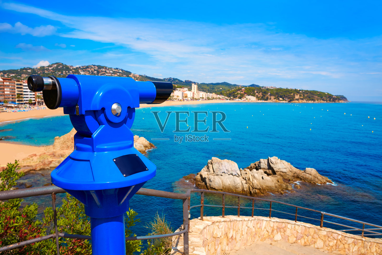 布拉瓦海岸海滩 Lloret de Mar 加泰罗尼亚西班牙照片摄影图片