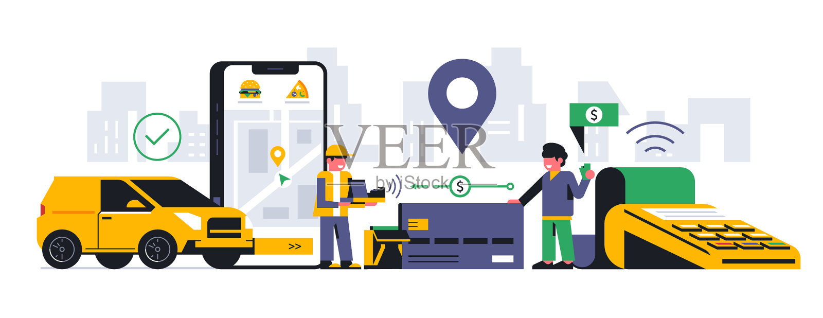 网上送餐服务上门送餐设计元素图片