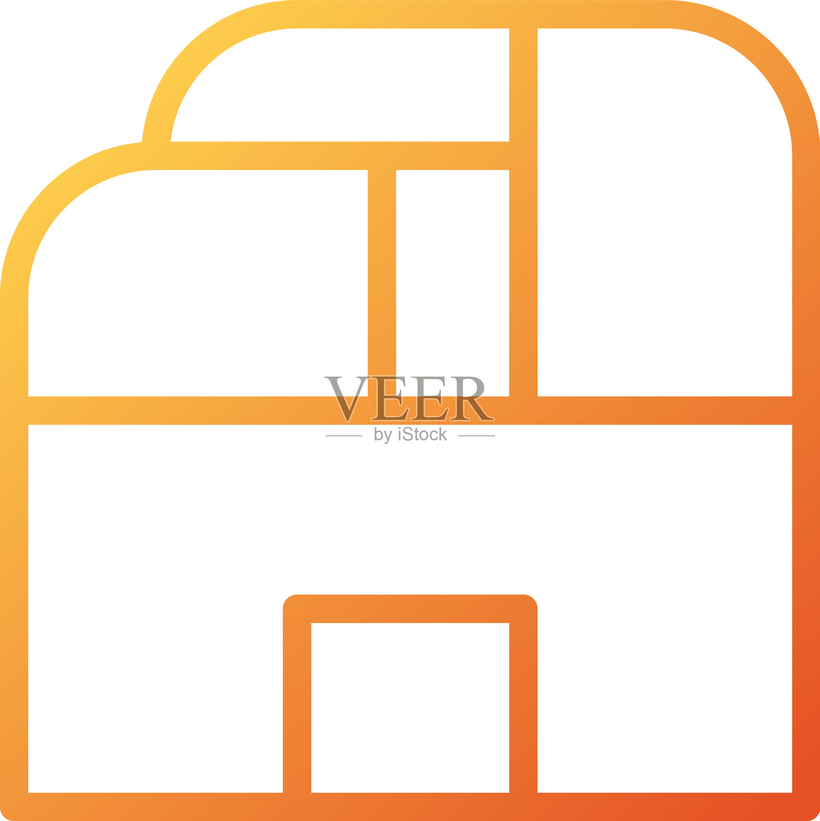 和标志屋的渐变线条风格图标完美图标素材