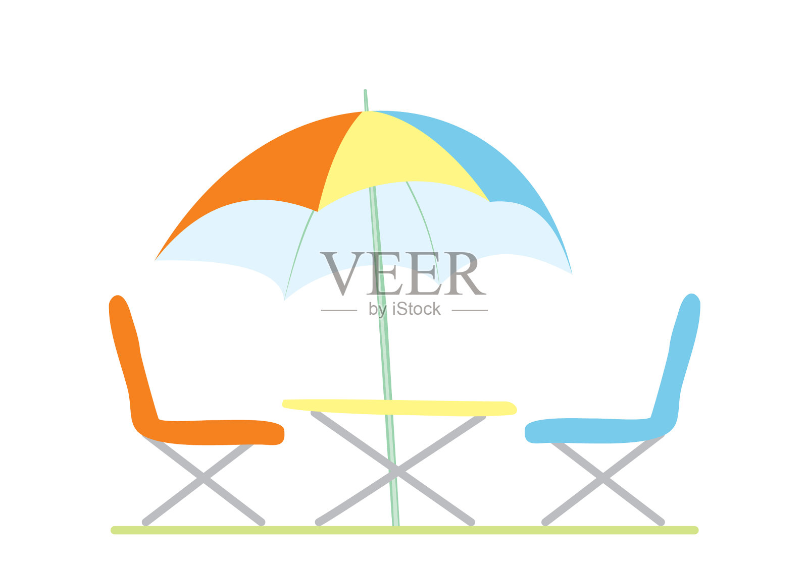 海滩家具旅行插画图片素材