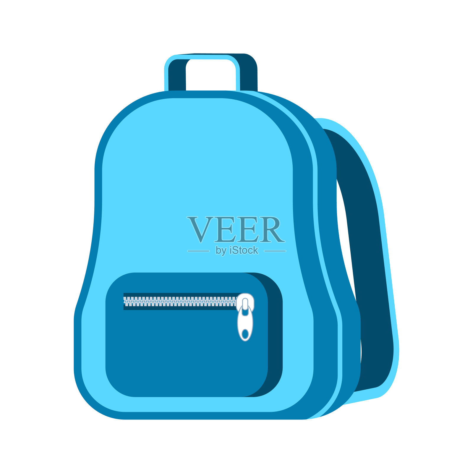 学校背包向量卡通插图孤立在一个白色的背景。插画图片素材