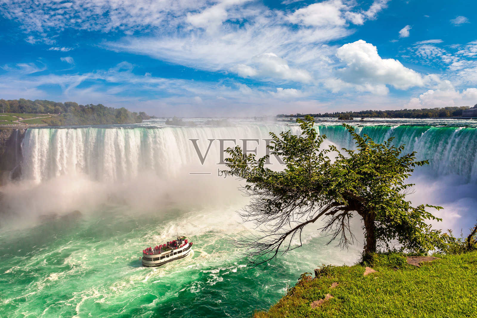 尼亚加拉瀑布，马蹄瀑布照片摄影图片