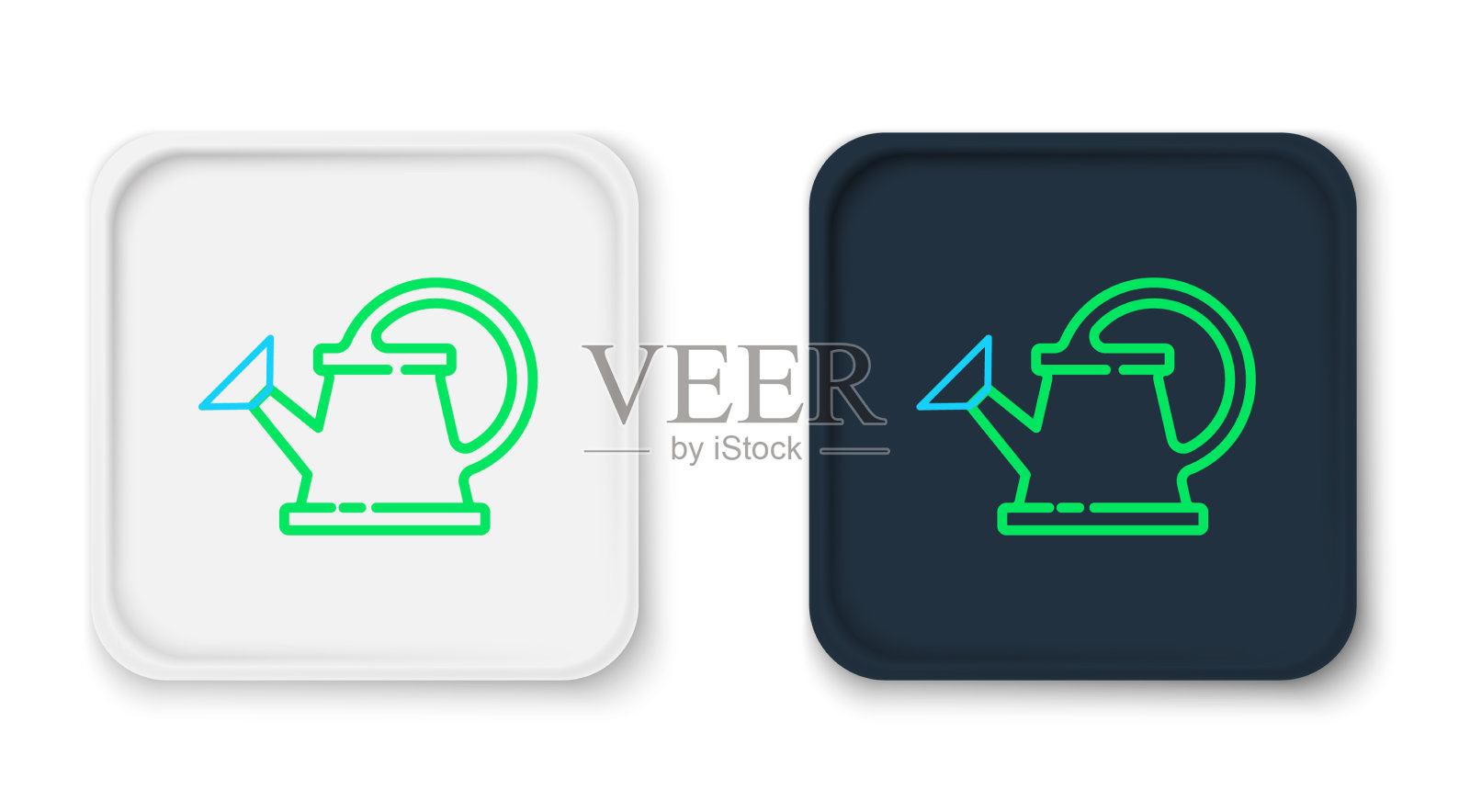 线喷壶图标孤立在白色上图标素材