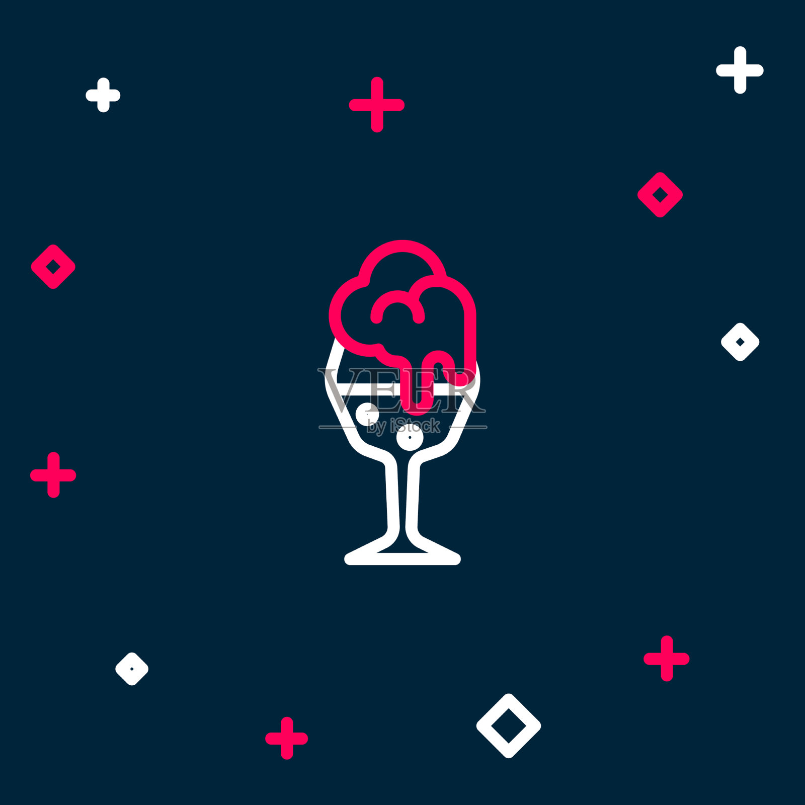 线杯啤酒图标孤立在蓝色插画图片素材