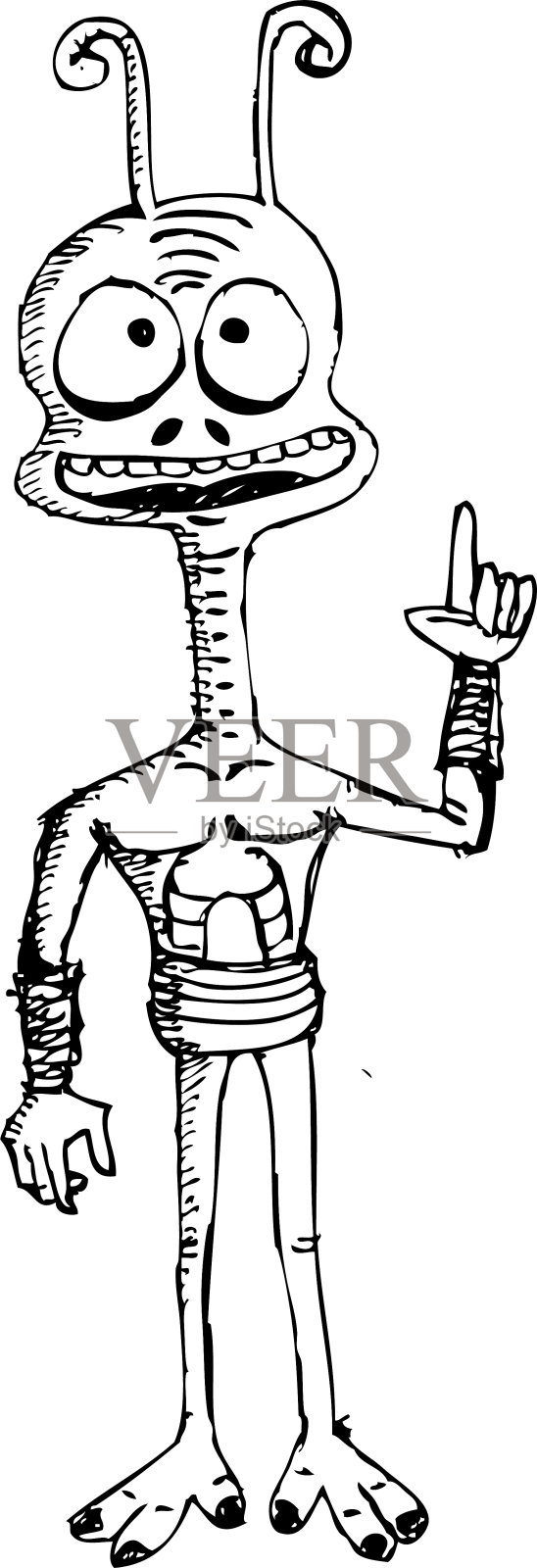 卡通可爱的怪兽图标标志设计插画图片素材
