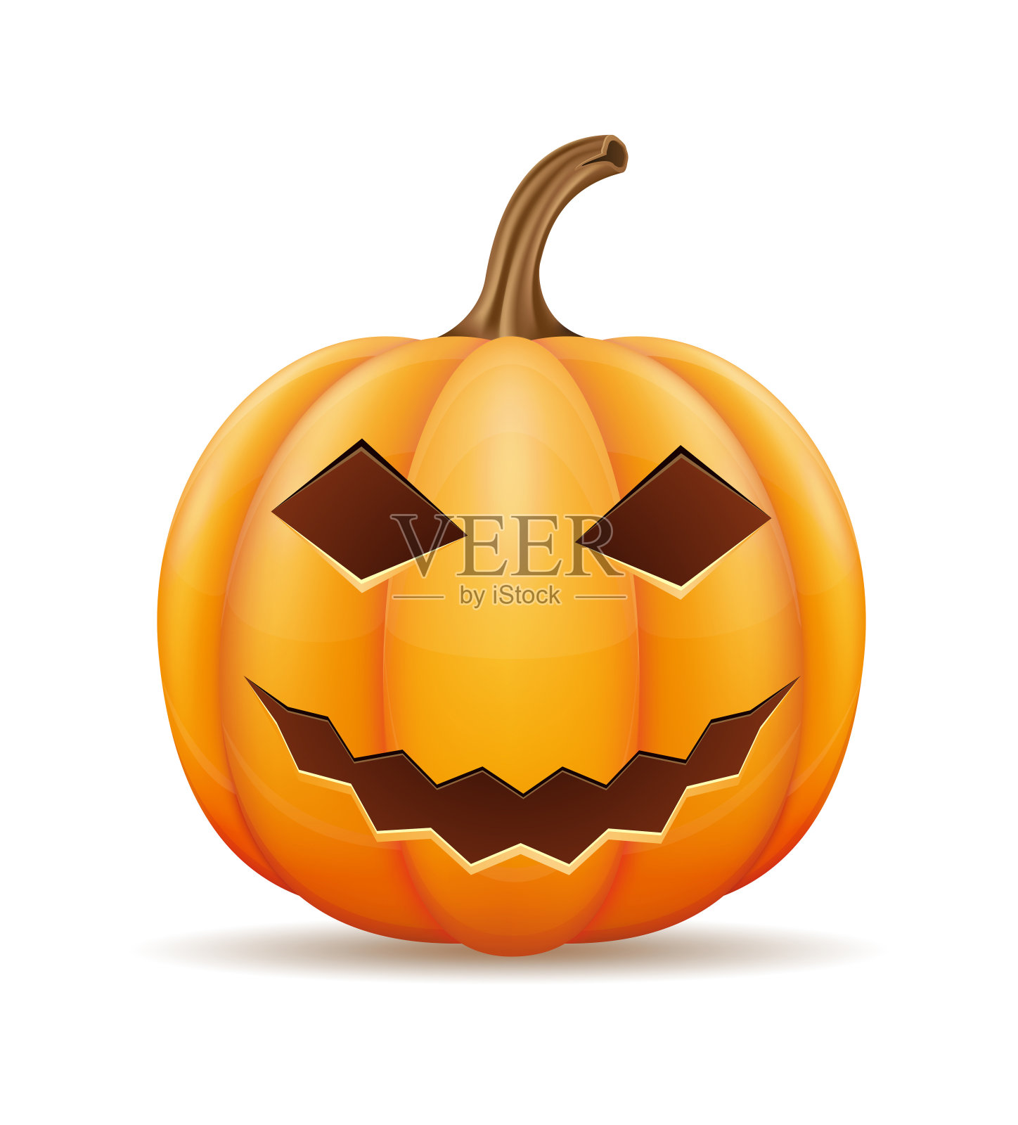 南瓜与可怕的脸万圣节庆祝向量插图插画图片素材