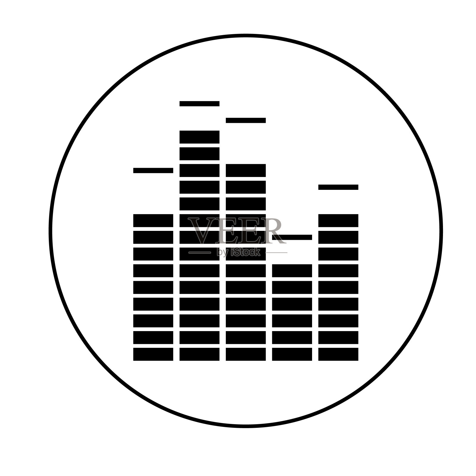 声音均衡器技术的矢量图。声波图标。平面设计风格。图标素材